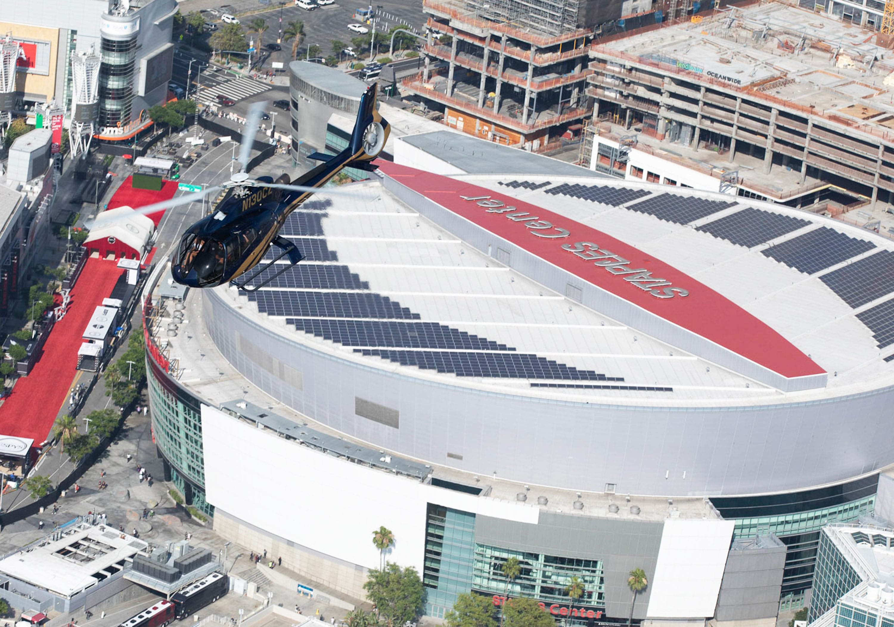 Flying over the Staples Center
